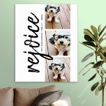 3 Photo Collage Modern Merry Christmas Rejoice Poster<br><div class="desc">Use three pictures and make a unique and trendy Merry Christmas greeting with a black and white theme. If you need to move anything around, click on the customize button to make changes.</div>