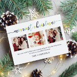 3 Photo Collage Modern Script "Merriest Christmas" Holiday Card<br><div class="desc">3 Photo Collage Modern Script "Merriest Christmas" Holiday Card</div>
