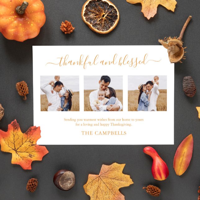 3 Photo Collage Modern Script Thanksgiving Holiday (Creator Uploaded)