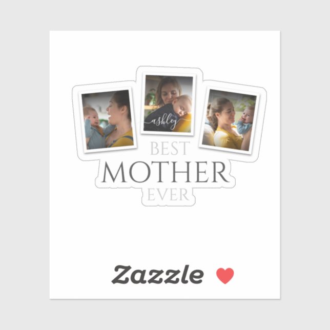 3 Photo Collage Mom Family Memorable Mother's Day (Sheet)