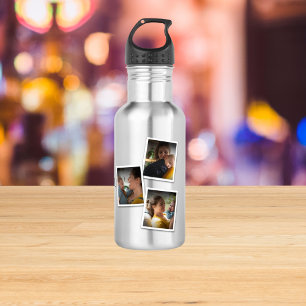 3 Photo Collage Mom Family Memorable Mother's Day 532 Ml Water Bottle