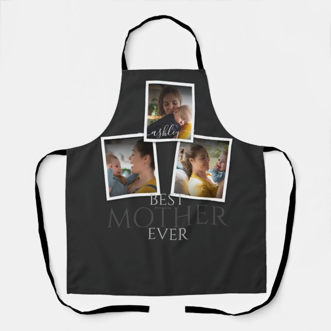 3 Photo Collage Mom Family Memorable Mother's Day Apron (Front)