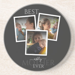 3 Photo Collage Mom Family Memorable Mother's Day Coaster