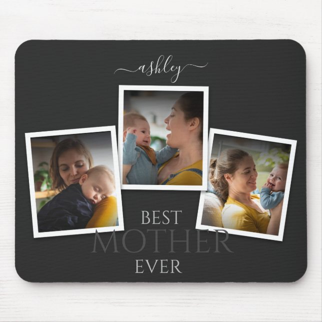 3 Photo Collage Mom Family Memorable Mother's Day Mouse Pad (Front)