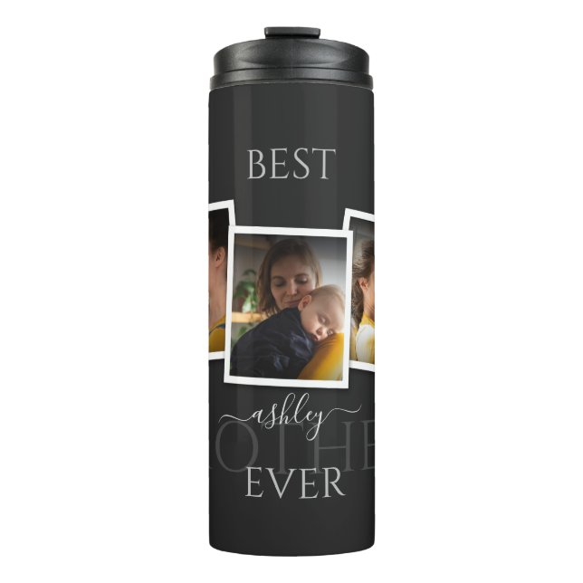 3 Photo Collage Mom Family Memorable Mother's Day Thermal Tumbler (Front)