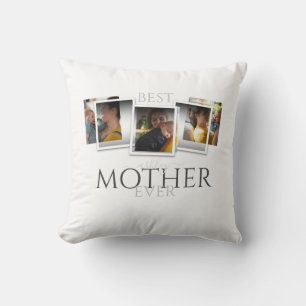 3 Photo Collage Mom Family Memorable Mother's Day Throw Pillow