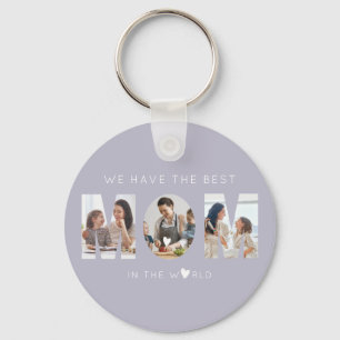 3 photo collage mom keychain