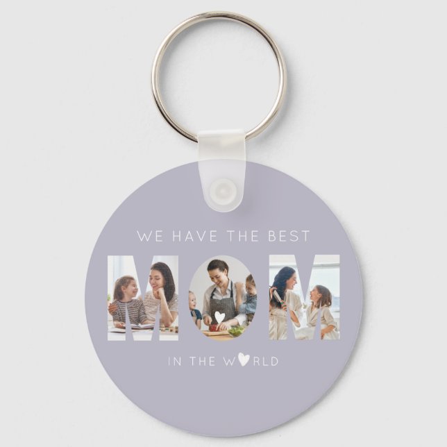 3 photo collage mom keychain (Back)