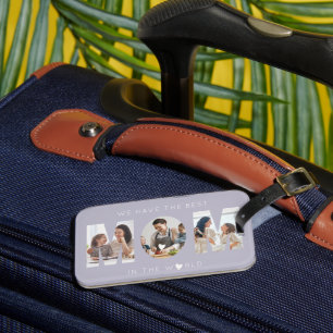 3 photo collage mom luggage tag
