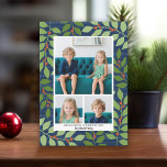 3 Photo Collage Navy Botanical Season's Greeting Holiday Card<br><div class="desc">Use 3 pictures and make a unique and trendy Holiday greeting with a simple,  minimal eucalyptus leaf pattern on the back. If you need to move anything around,  click on the customize button to make changes.</div>