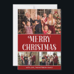 3 Photo Collage Red and White Merry Christmas  Holiday Card<br><div class="desc">Create your own, 3 Photo Collage, Red and White, Merry Christmas Photo Holiday Card, with our easy-to-use design tool. Add your favourite photos of friends, family, vacations, hobbies and pets and you'll have a stunning, one-of-a-kind photo collage. Our custom photo collage is perfect for home decoration, gift giving or even...</div>