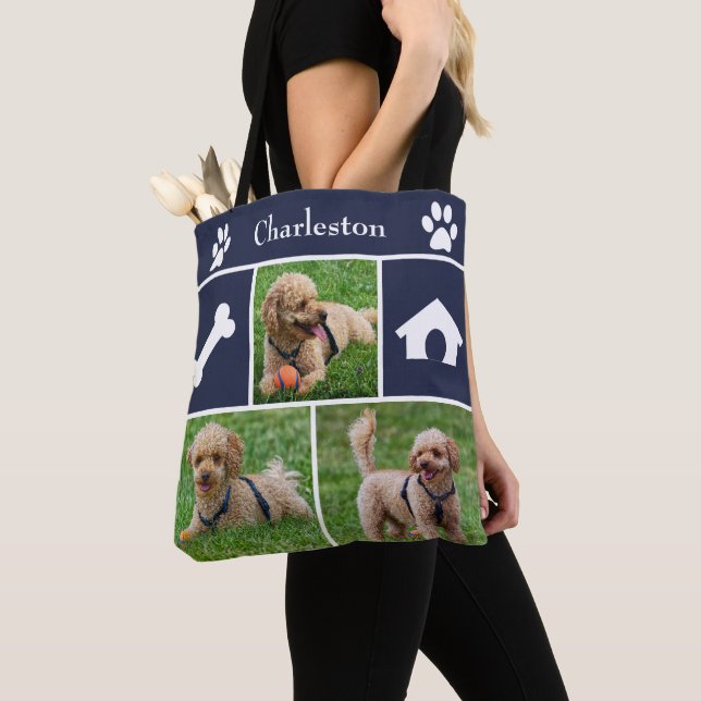 3 Photo Collage Sac fourre-tout Canine (De près)