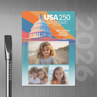3 Photo Collage - USA 250 Capital Dome America Magnetic Invitation