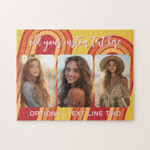 3 Photo Collage with trendy bounce script  Jigsaw Puzzle