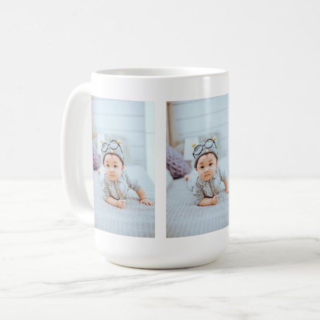 3 Photo Custom Collage Personalized Coffee Mug (Front Left)