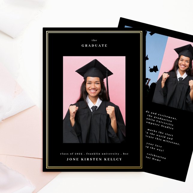 3 Photo Custom School Formal Gold Frames Graduate (Creator Uploaded)