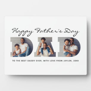 3-Photo "Dad" Cutout Personalized Father's Day Plaque