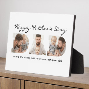 3-Photo "Dad" Cutout Personalized Father's Day Plaque