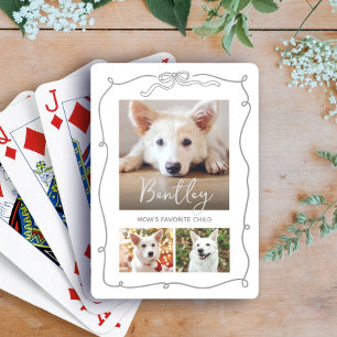 3 Photo Dog Grey Doodles Mom Favourite Child White Playing Cards