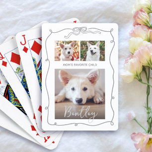 3 Photo Dog Grey Doodles White Mom Favourite Child Playing Cards