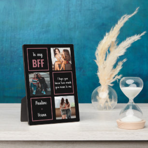 3 Photo Dusty Pink BFF Tabletop Plaque with Easel