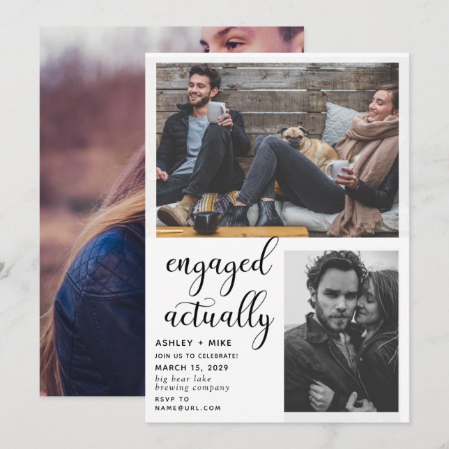 3 Photo Engagé Réellement Engagement Invitation de (Devant / Derrière)