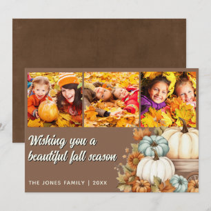 3 Photo Fall Halloween Thanksgiving  Card
