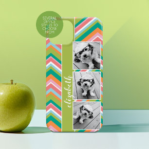 3 Photo Film Strip Collage Colorful Chevrons chaux