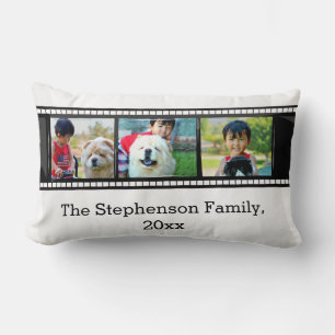 3-Photo film strip personalized photo Lumbar Pillow