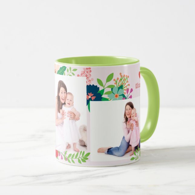 3 Photo Floral Mother's Day Coffee Mug (Front Right)