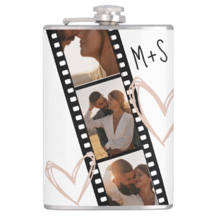 3 Photo Friends Couple BFF Trendy Film Minimalist Hip Flask
