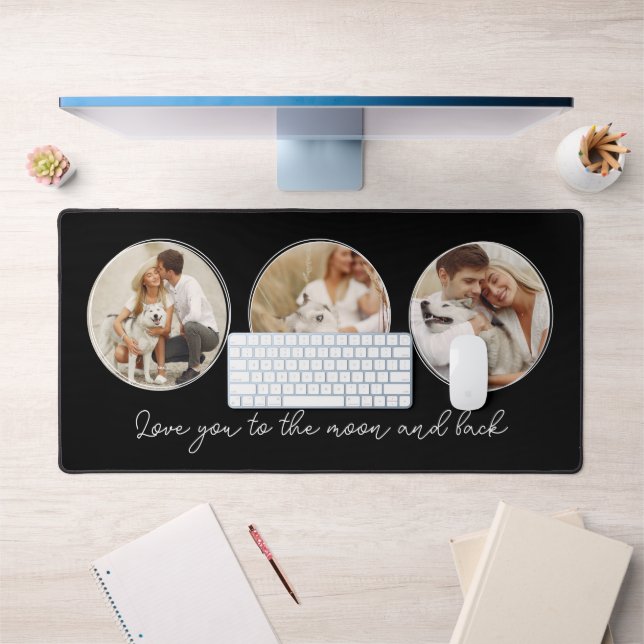 3 Photo Gallery Personalized Desk Mat (Office 1)