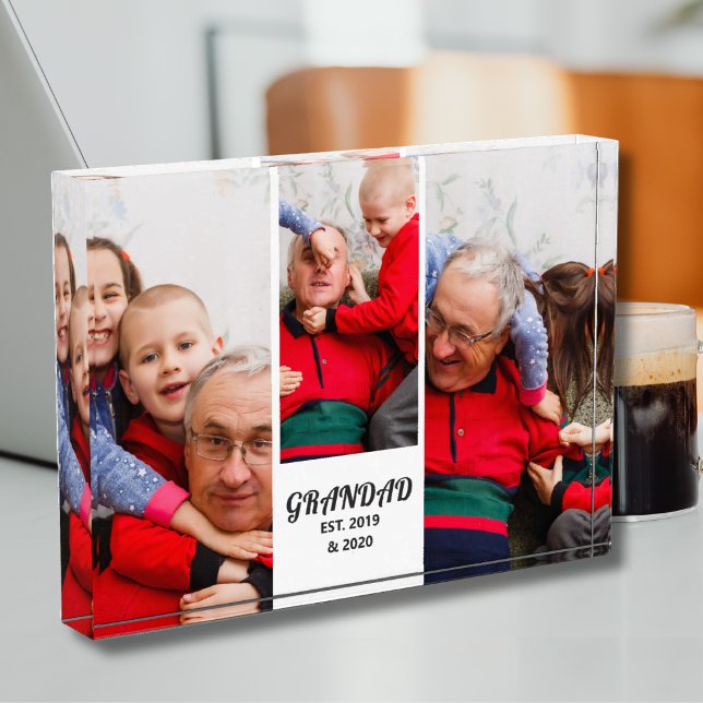 3 Photo Grandad Established Bold White Typography Block (Creator Uploaded)