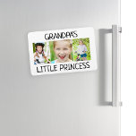 3 Photo Grandpa's Little Princess Grandchild  Magnet<br><div class="desc">3-photo refrigerator magnet for Grandpa.  Add 3 favourite photos of Grandpa's Little Princess.  Text is fully customizable,  so make it your own.</div>