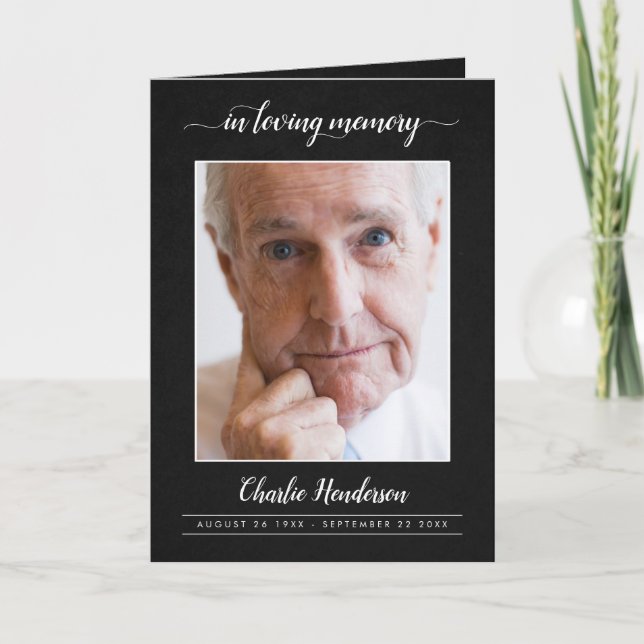 3-Photo In Loving Memory Funeral Program With Bio (Front)