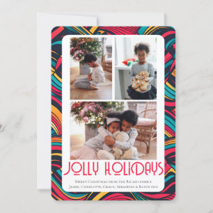 3 Photo Jolly Holidays Christmas Holiday Card