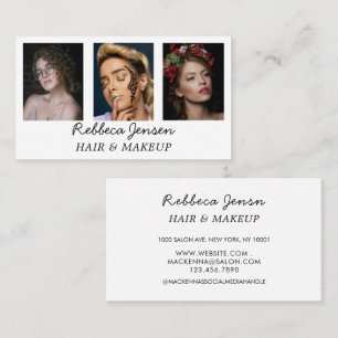 3 Photo Makeup Artist Business Postcard Business Card