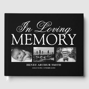 3 Photo Memorial Funeral Livre d'Invité