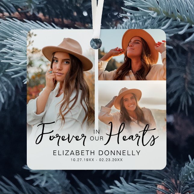 3 Photo Memorial Keepsake Metal Ornament (Creator Uploaded)