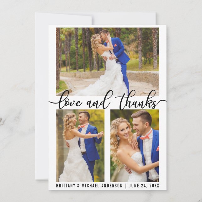 3 Photo Modern Love et Merci Mariage (Devant)