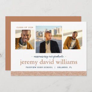 3 Photo Moderne Faire-part de graduation