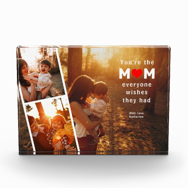 3 Photo Mothers Day Keepsake Photo Block (Front)