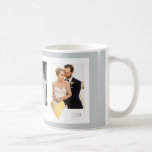 3 Photo Mug | Custom Colour Personalized Love Mug<br><div class="desc">Gold hearts with the word love with 3 photo frames and your own photos.  Customize with your own text with couples names,  wedding date etc.  You can also change the background colour and mug style options.

Photo courtesy of Leeds Wedding Photographer,  John Hope. Visit him at http://www.johnhopephotography.com</div>