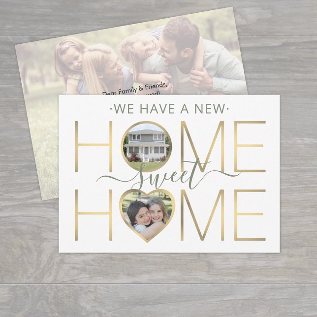 3 Photo New Home Sweet Home Change of Address Announcement (Creator Uploaded)