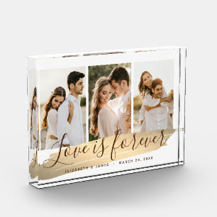 3-Photo Newlyweds Keepsake Photo Block