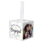 3 Photo Notre premier Noël Engagé Faux Marble