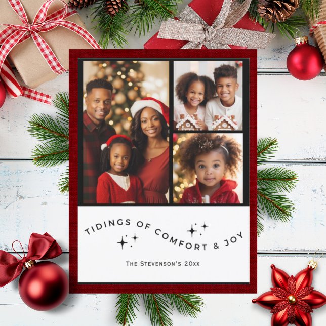 3 Photo Personalized Holiday Comfort and Joy (Creator Uploaded)