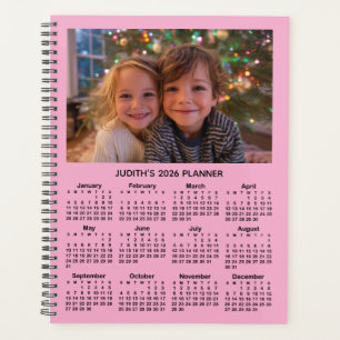 3 Photo Pink and Black 2026 Calendar Planner