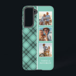 3 Photo Preppy Plaid Modern Girly Custom Name Samsung Galaxy Case<br><div class="desc">3 Photo Preppy Plaid Modern Girly Custom Personalized Name Smartphone Samsung Galaxy Phone Case features a 3 of your favourite photos with your custom name on a stylish preppy green plaid pattern. Perfect for birthday,  Christmas,  Mother's Day,  sister,  best friend and more. Designed by © Evco Studio www.zazzle.com/store/evcostudio</div>