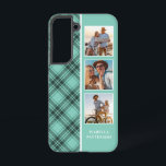 3 Photo Preppy Plaid Modern Girly Custom Name Samsung Galaxy Case<br><div class="desc">3 Photo Preppy Plaid Modern Girly Custom Personalized Name Smartphone Samsung Galaxy Phone Case features a 3 of your favourite photos with your custom name on a stylish preppy green plaid pattern. Perfect for birthday,  Christmas,  Mother's Day,  sister,  best friend and more. Designed by © Evco Studio www.zazzle.com/store/evcostudio</div>